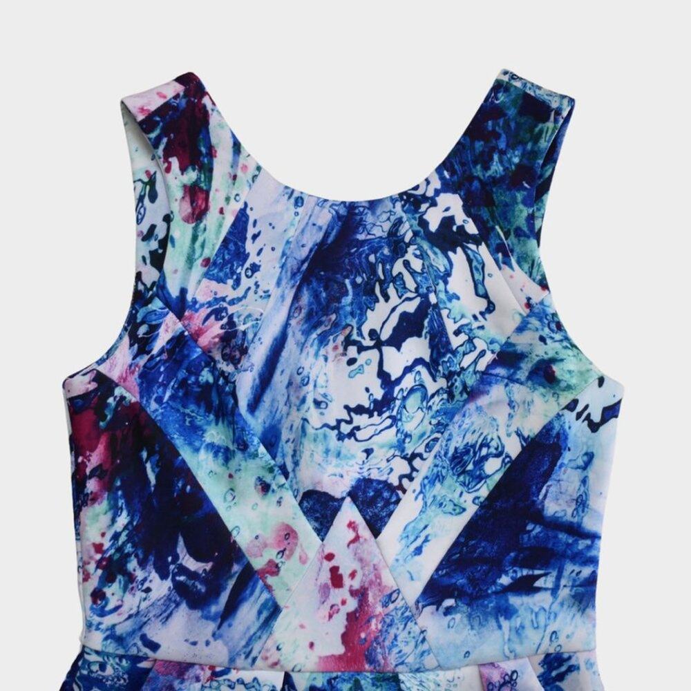 AMANDA UPRICHARD Reeves Dress Heritage Wash Abstract Watercolor Sheath XS - Picture 5 of 9